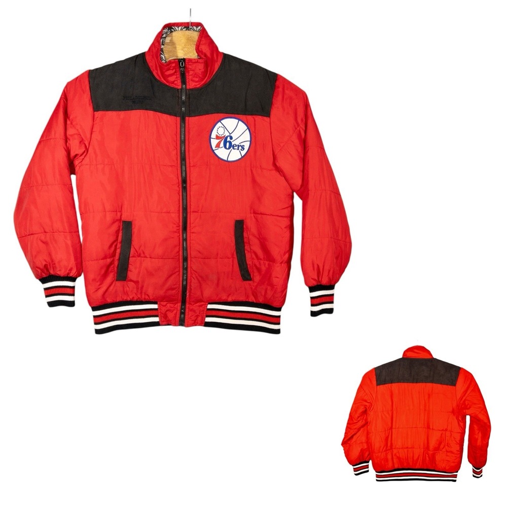 NBA‎ Philadelphia 76ers Full Zip Puffer Jacket Mens Medium Basketball